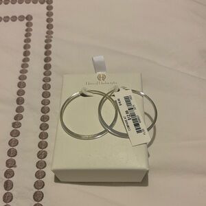 House of Harlow silver hoops! Brand new